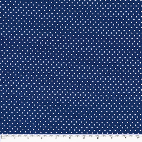 Fabric Traditions Navy Polka Dot Cotton Fabric